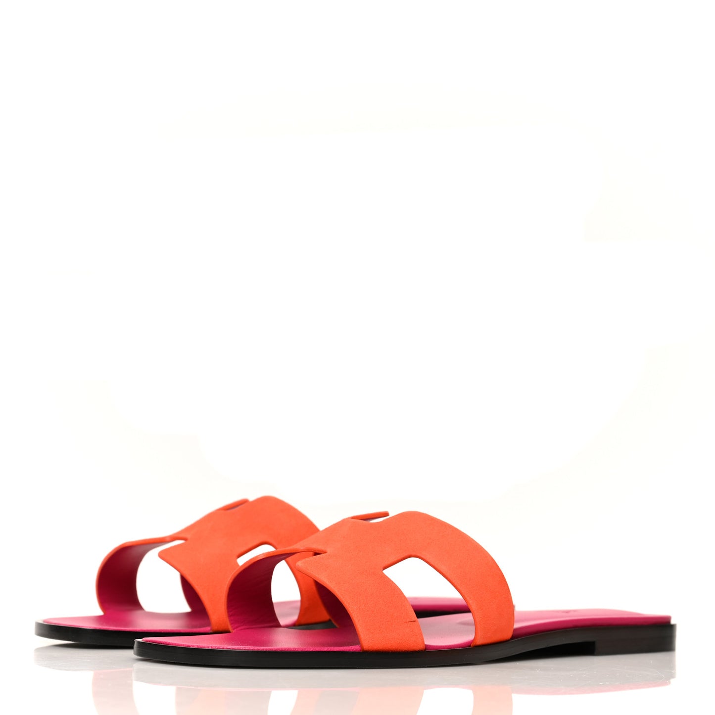 Suede Goatskin Oran Sandals 41 Orange Synthetique
