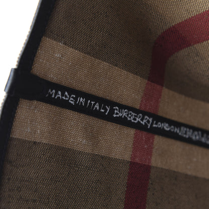 Burberry Coated Canvas Mega Check Medium Doodle Tote Black 8 of 9