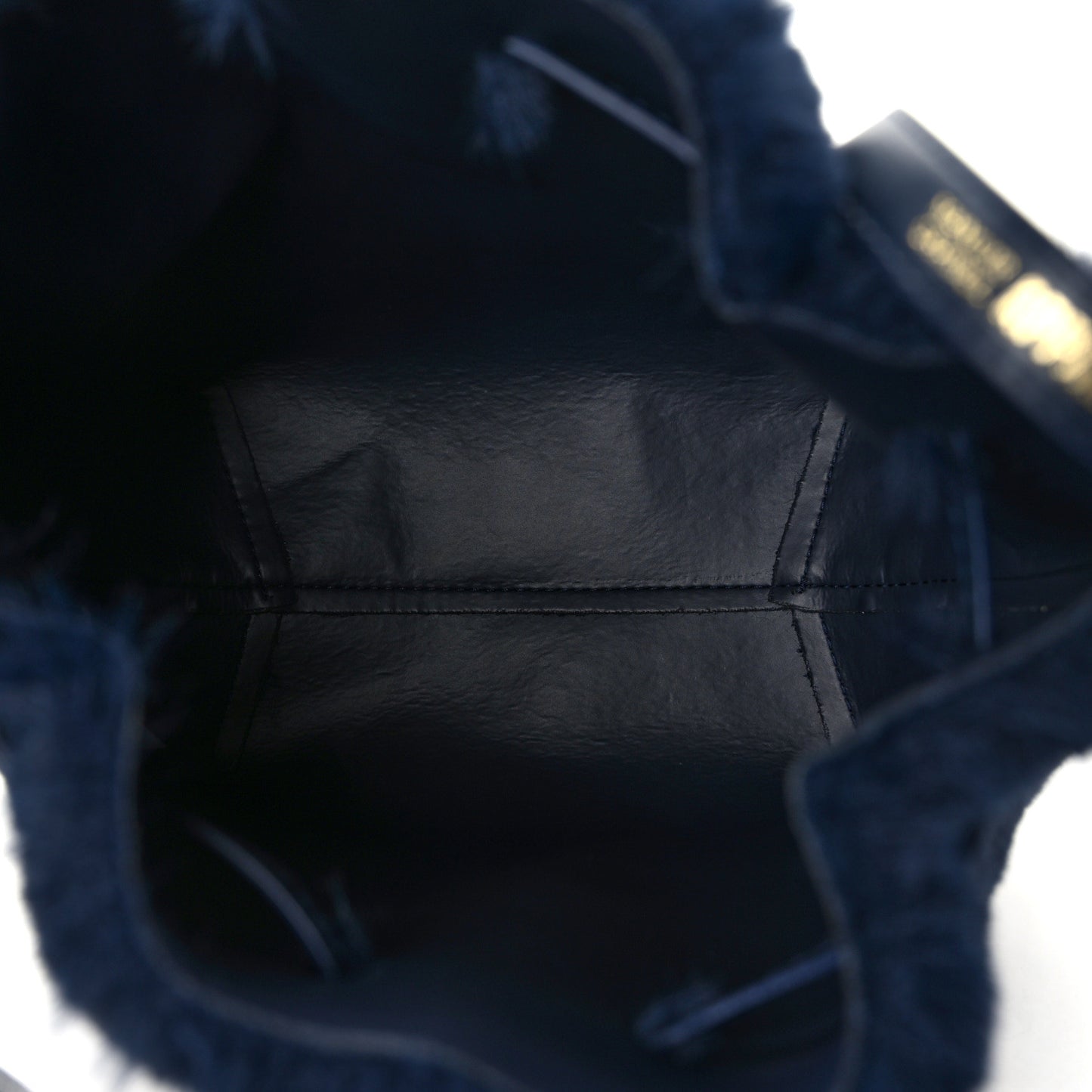 Faux Fur Mini Bucket Bag Blueberry