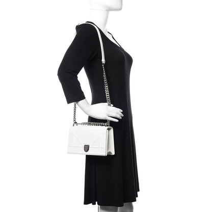 Christian Dior Patent Micro-Cannage Small Diorama Flap Bag White 2 of 13