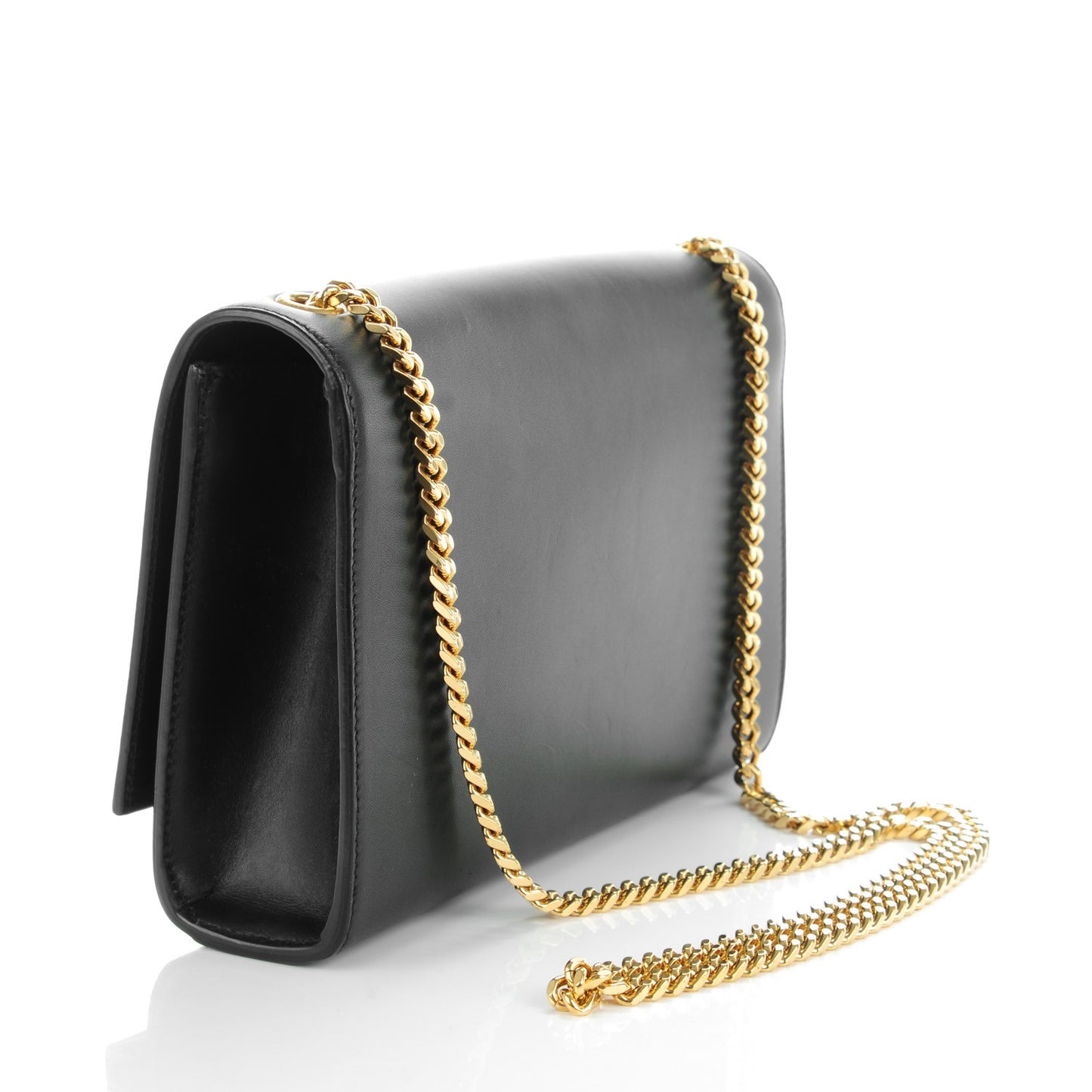 Smooth Calfskin Medium Classic Monogram Kate Tassel Satchel Black