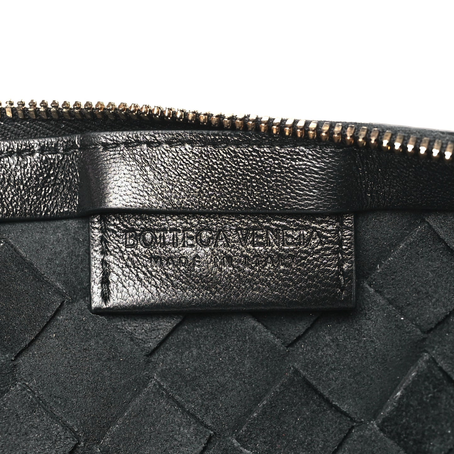 Nappa Intrecciato Medium Turn Pouch Black