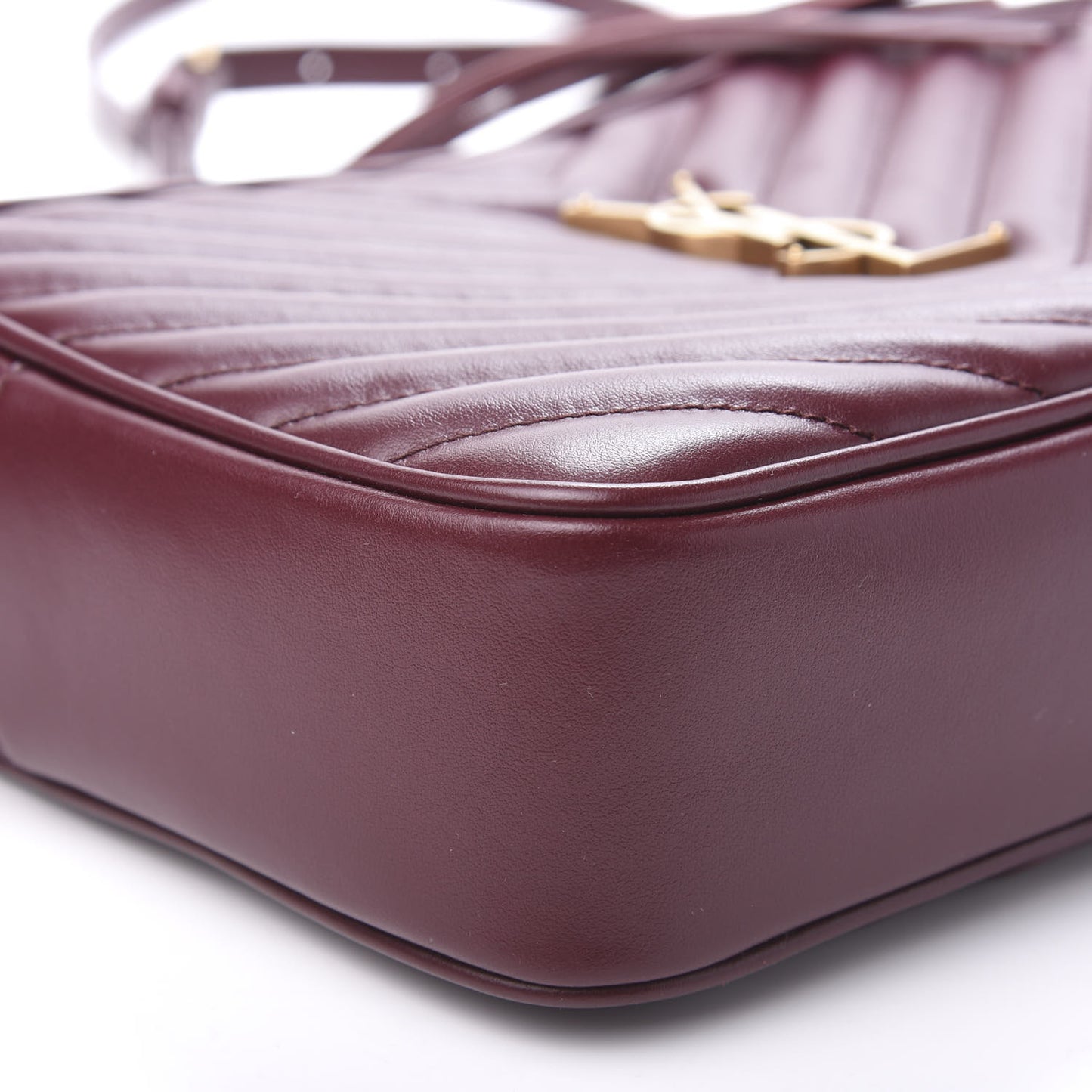 Calfskin Matelasse Monogram Lou Camera Bag Dark Legion Red
