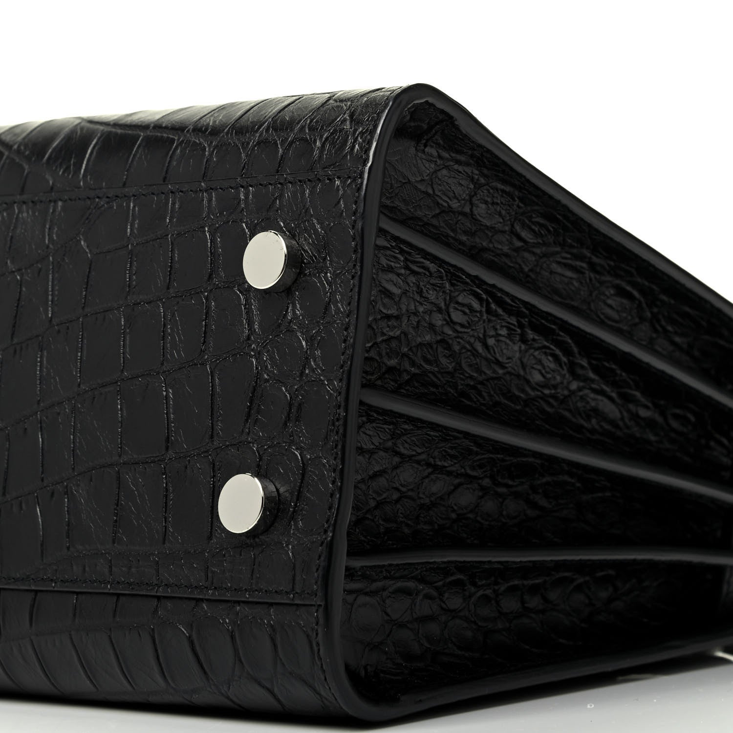 Saint Laurent Calfskin Crocodile Embossed Baby Sac De Jour Black 10 of 10