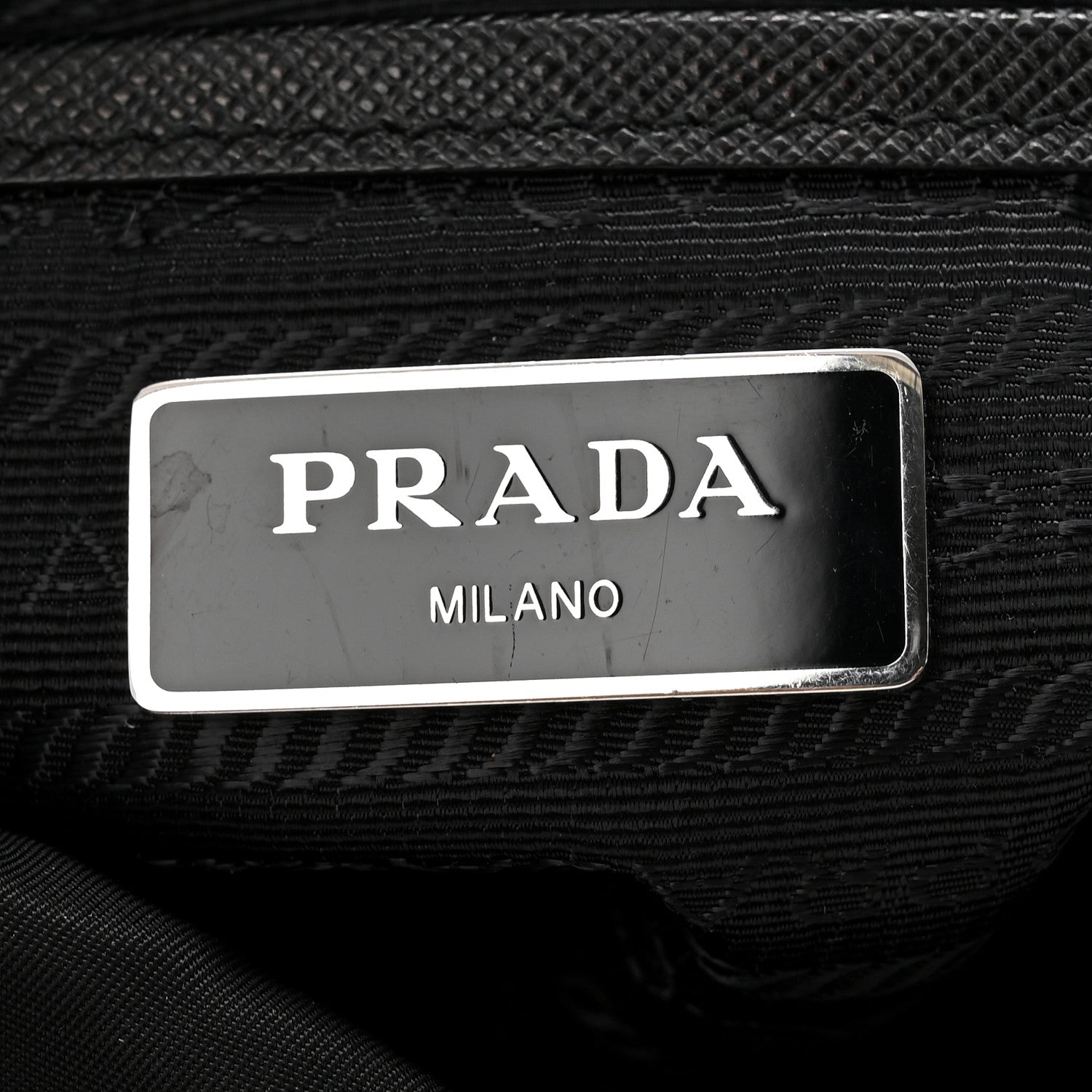 Prada Nylon New Vela Studded Messenger Black White 6 of 10