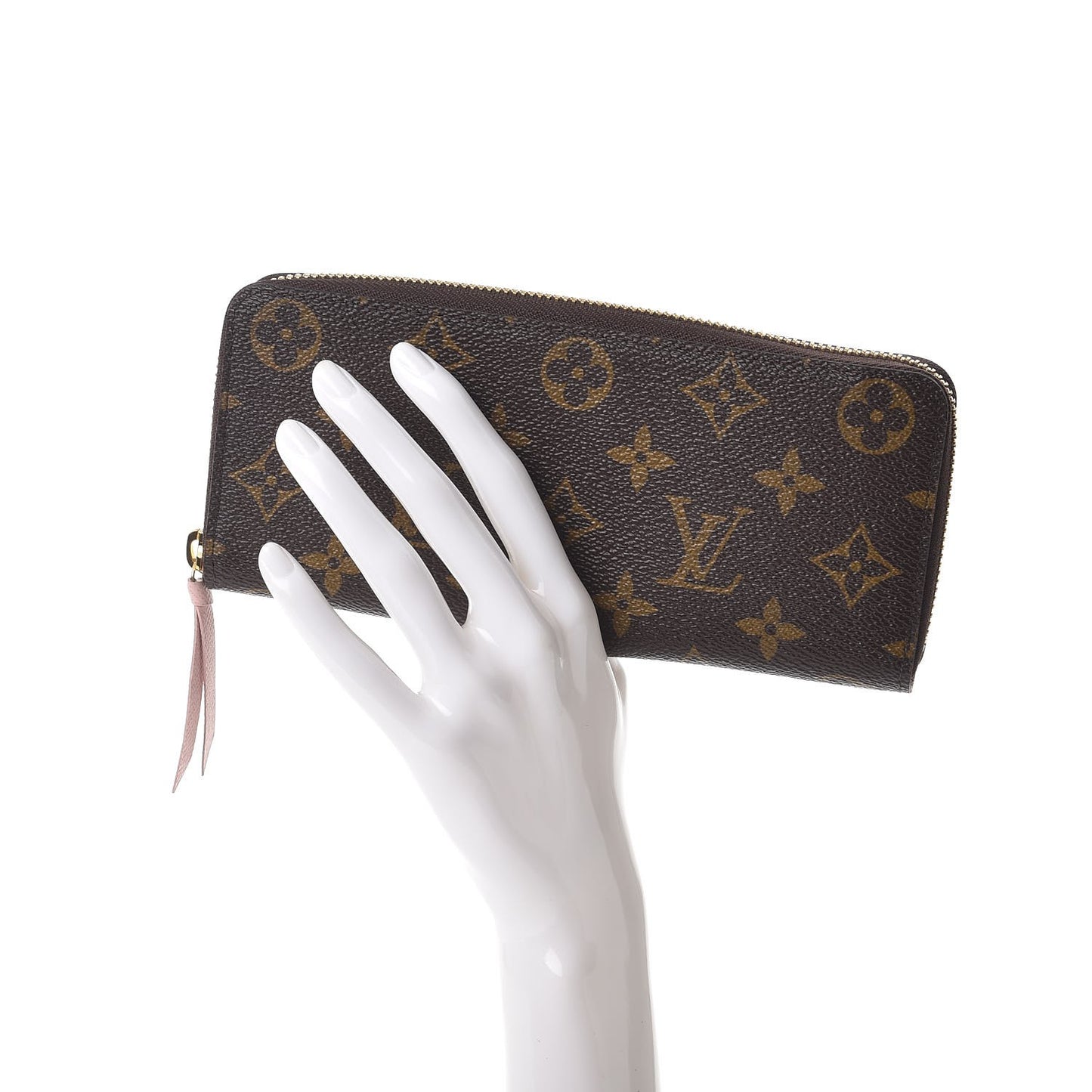 Monogram Clemence Wallet Rose Ballerine