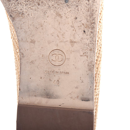 Chanel Raffia Patent Calfskin CC Espadrilles 40 Beige Black 9 of 12