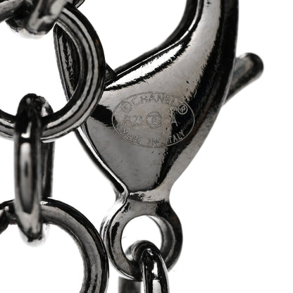 Chanel Ruthenium Crystal Flower CC Lariat Necklace 4 of 6