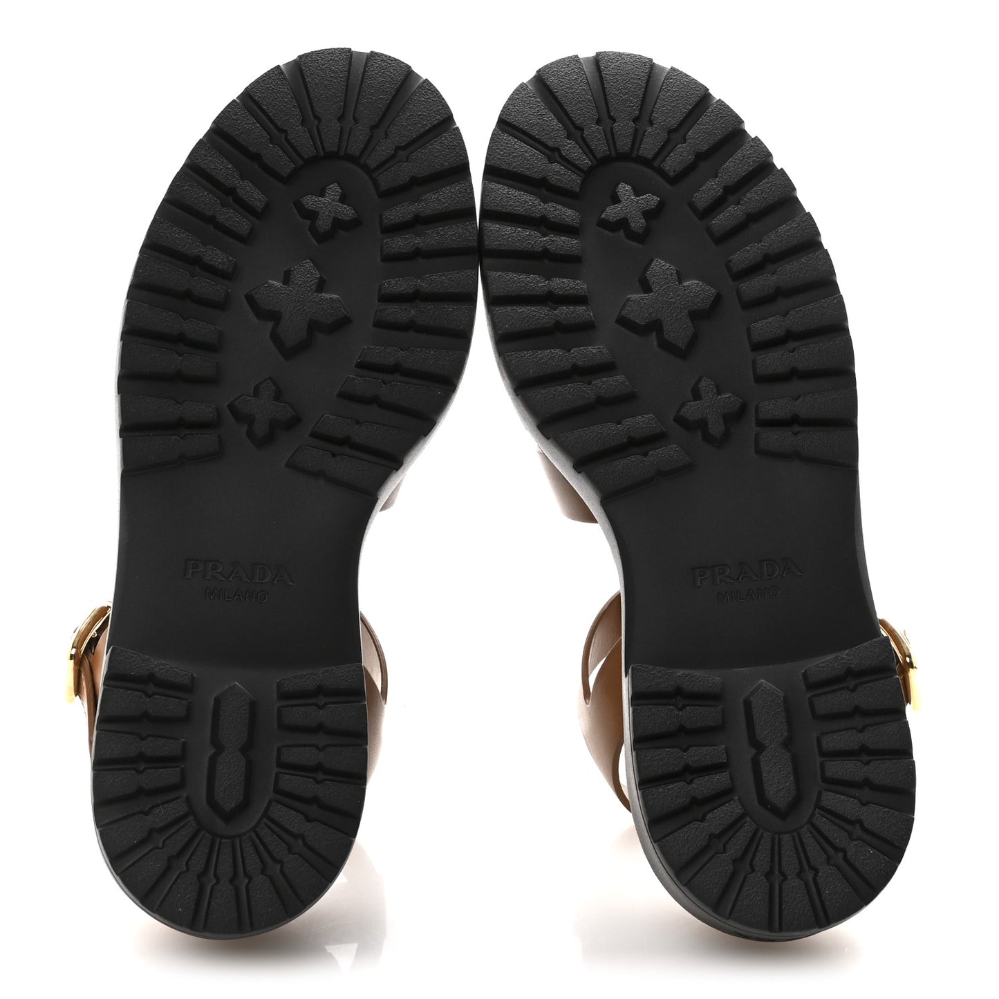 Brushed Calfskin Logo Fisherman Sandals 36.5 Cuoio