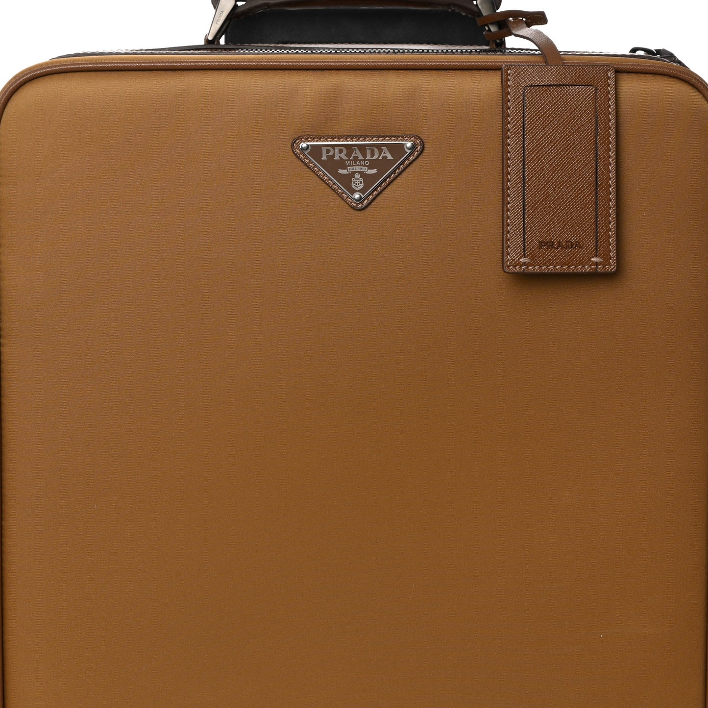 Tessuto Nylon Saffiano Travel Trolley Tabacco