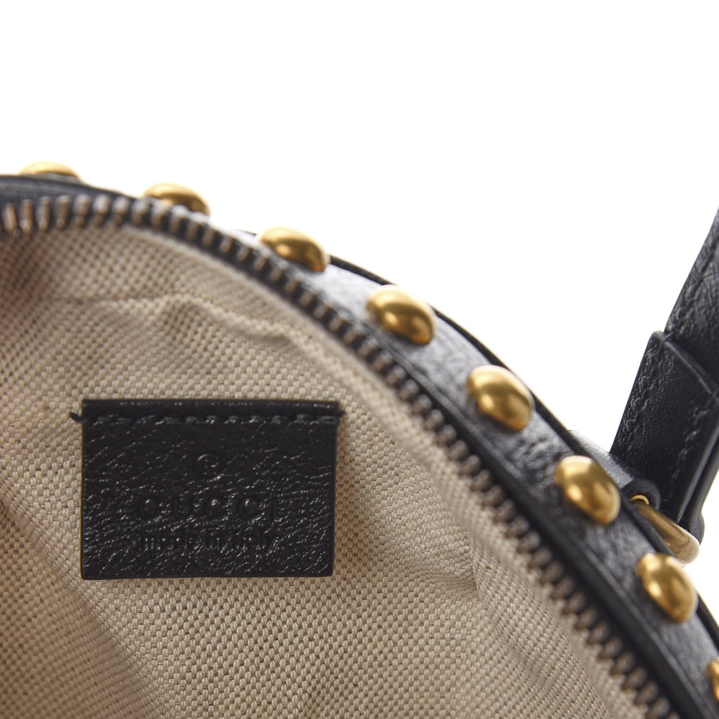 Calfskin Studded Mini Tifosa Baseball Shaped Shoulder Bag Black