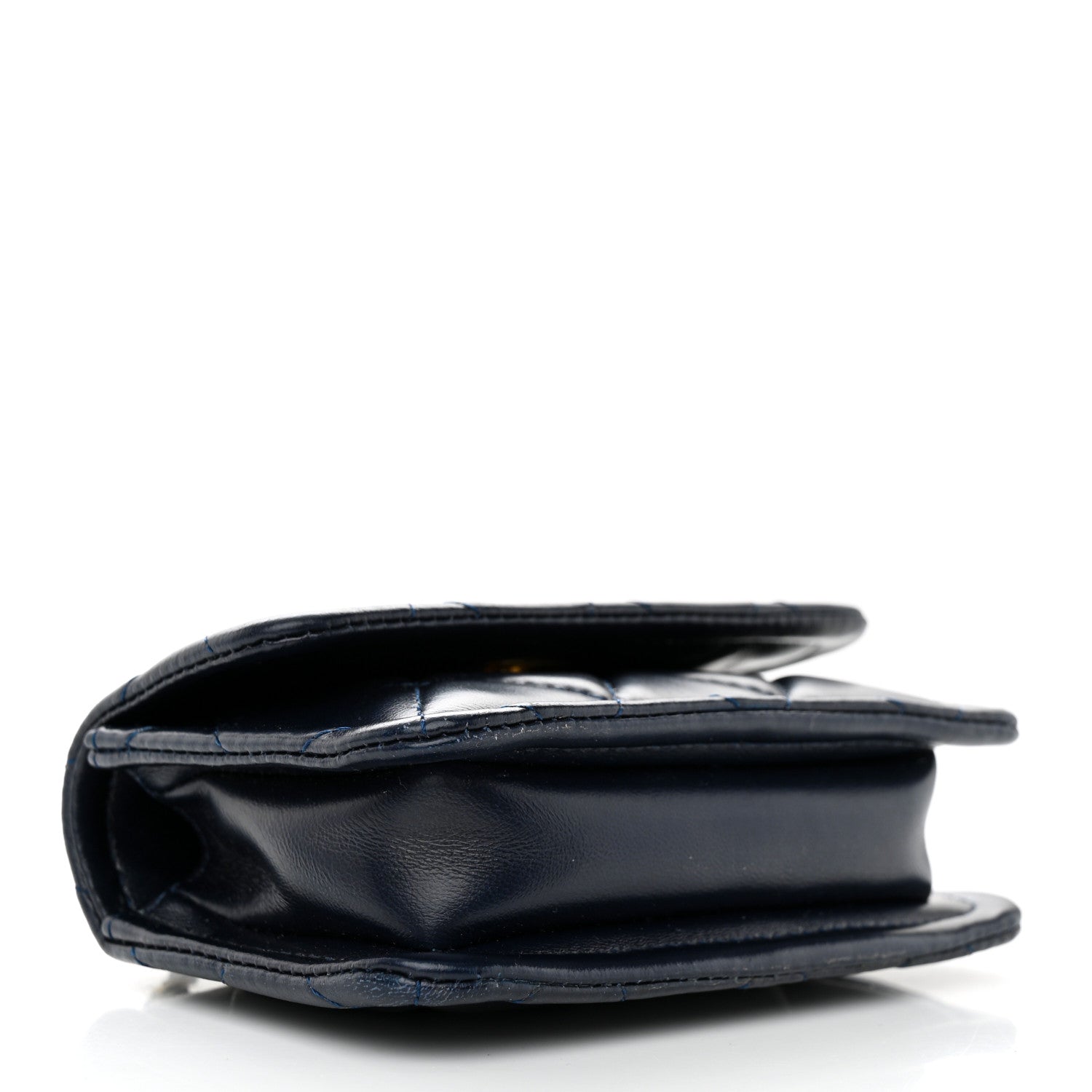 Chanel Shiny Lambskin Quilted Extra Mini Flap Navy Blue 4 of 10