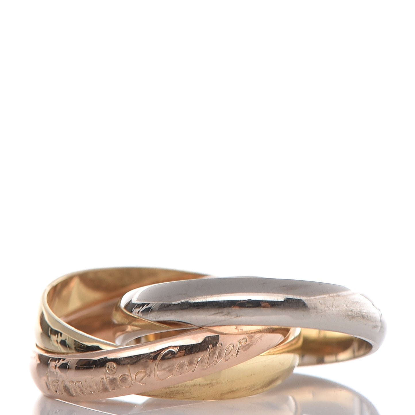 18K Pink Yellow White Gold Le Must De Trinity Ring 50 5.25