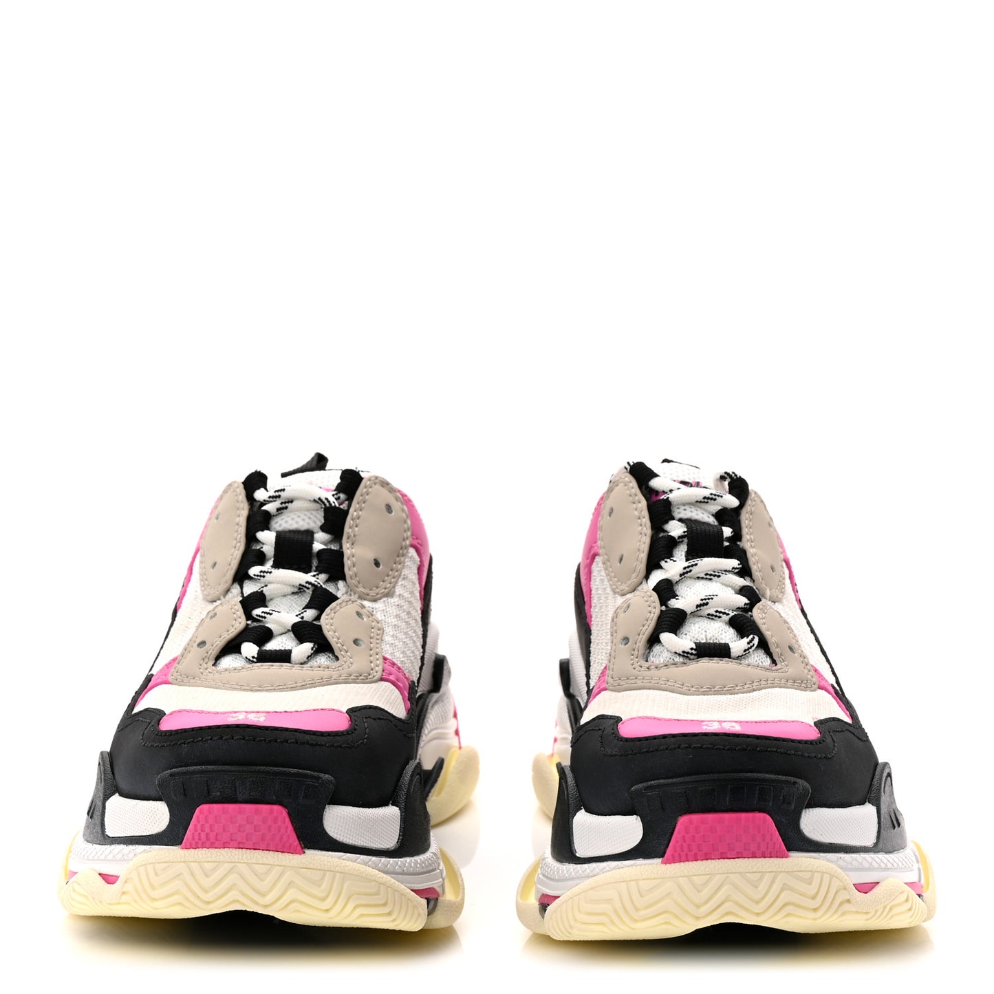 Fabric Mesh Womens Triple S Mule Sneakers 36 White Pink Black