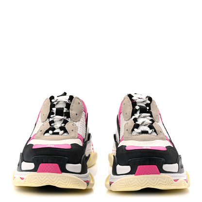 Balenciaga Fabric Mesh Womens Triple S Mule Sneakers 36 White Pink Black 2 of 11