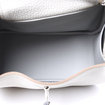 Hermes Taurillon Clemence Mini Lindy 20 Gris Perle 4 of 13