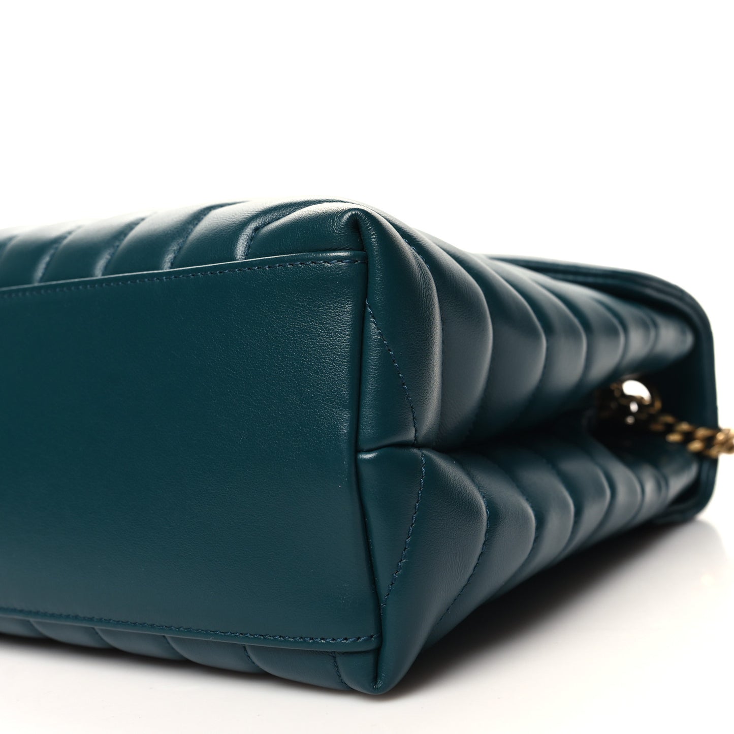 Calfskin Y Quilted Monogram Medium Loulou Chain Satchel Sea Turquoise