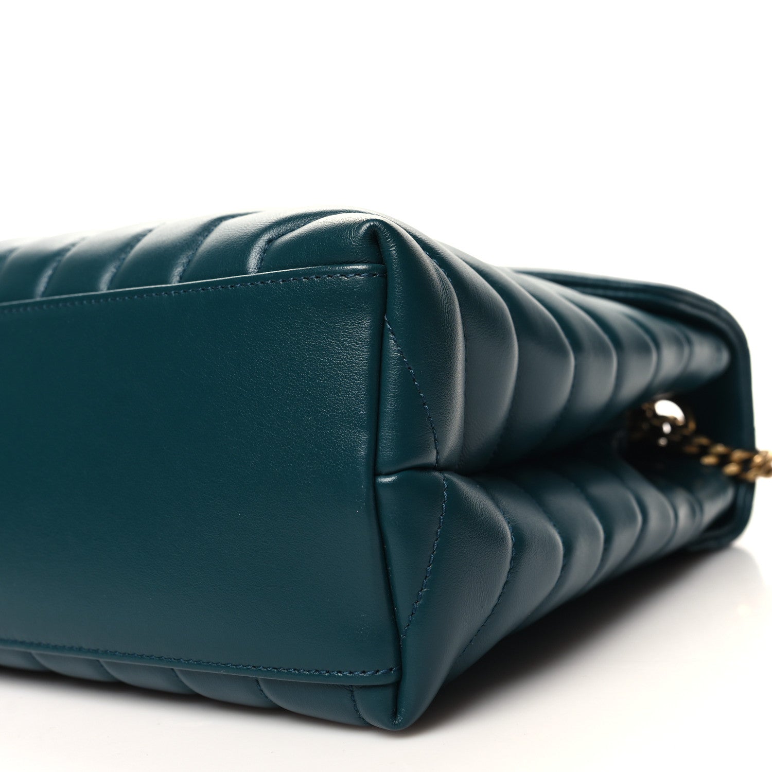 Saint Laurent Calfskin Y Quilted Monogram Medium Loulou Chain Satchel Sea Turquoise 10 of 10