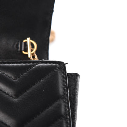Gucci Calfskin Matelasse GG Marmont Chain Wallet Black 8 of 14
