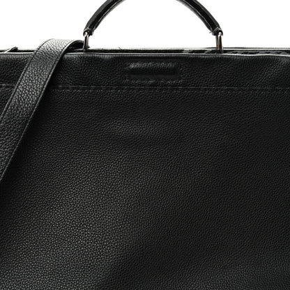 Fendi Cuoio Romano Selleria Metal Stitch Large Mens Peekaboo Iconic Essential Satchel Black 8 of 12