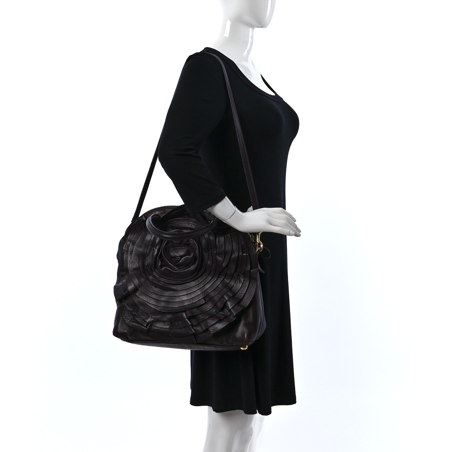Valentino Garavani Nappa Petale Dome Bag Burgundy 2 of 13