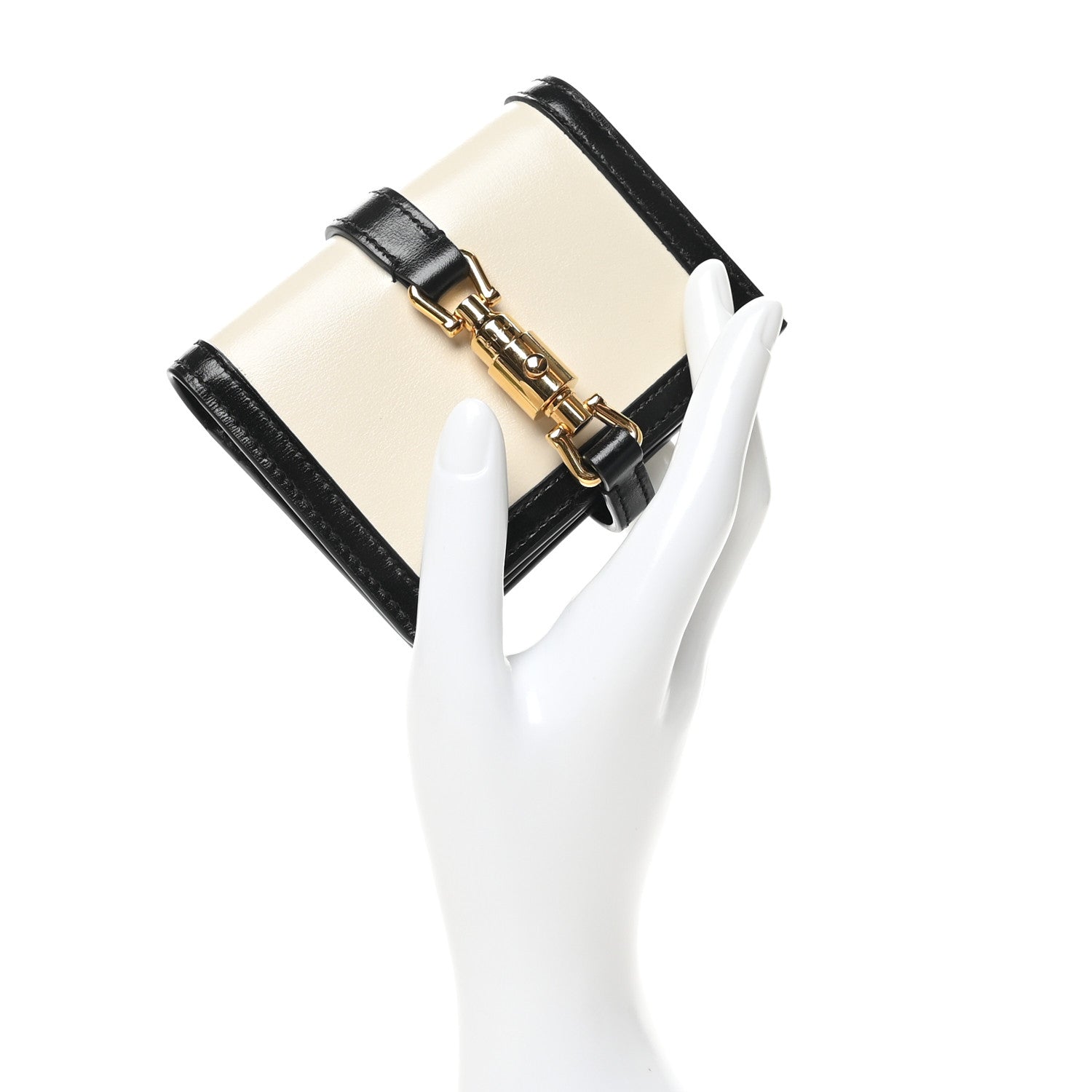 Gucci Calfskin Bi-Color Jackie 1961 Card Case Mystic White Black 2 of 7