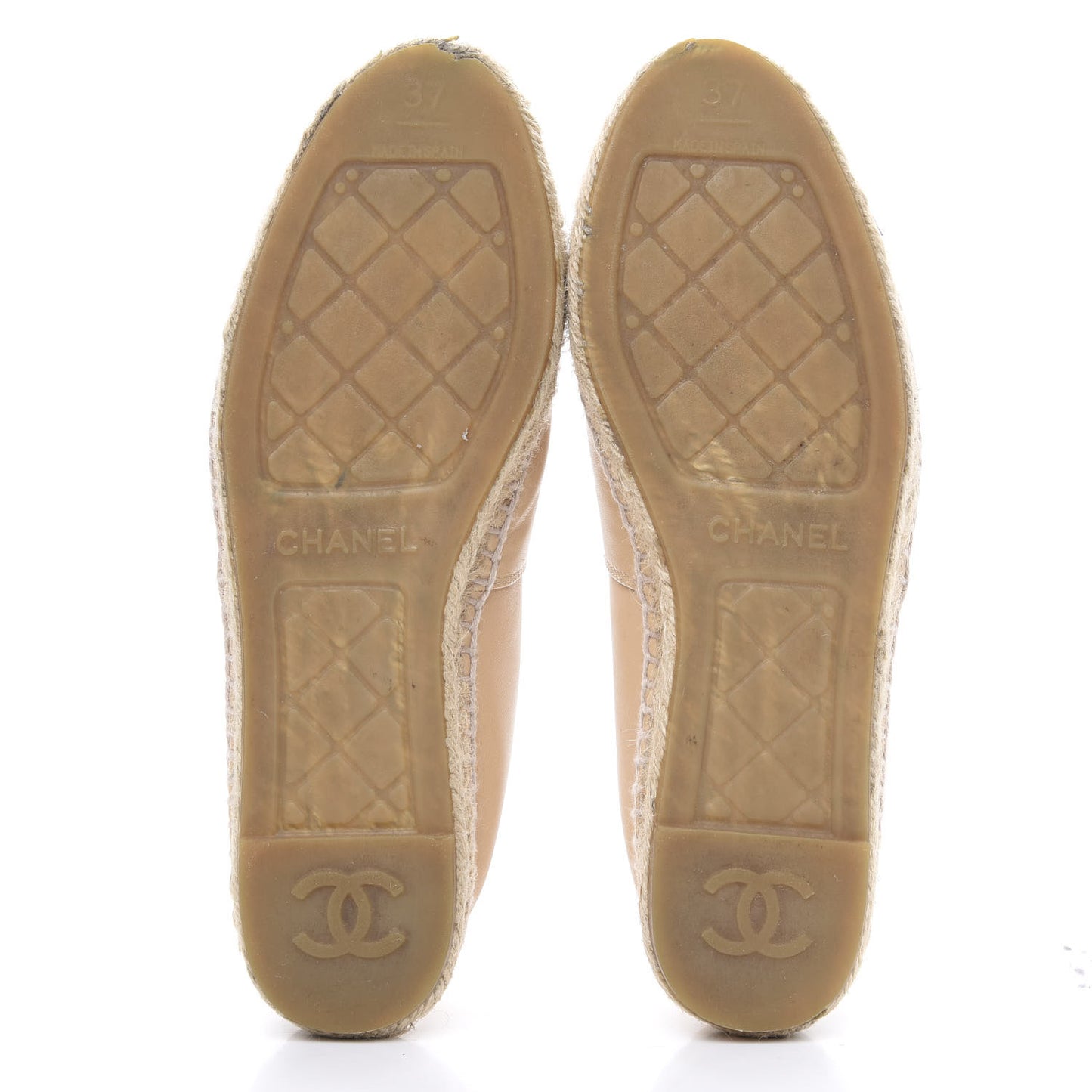 Lambskin CC Espadrilles 37 Beige Black