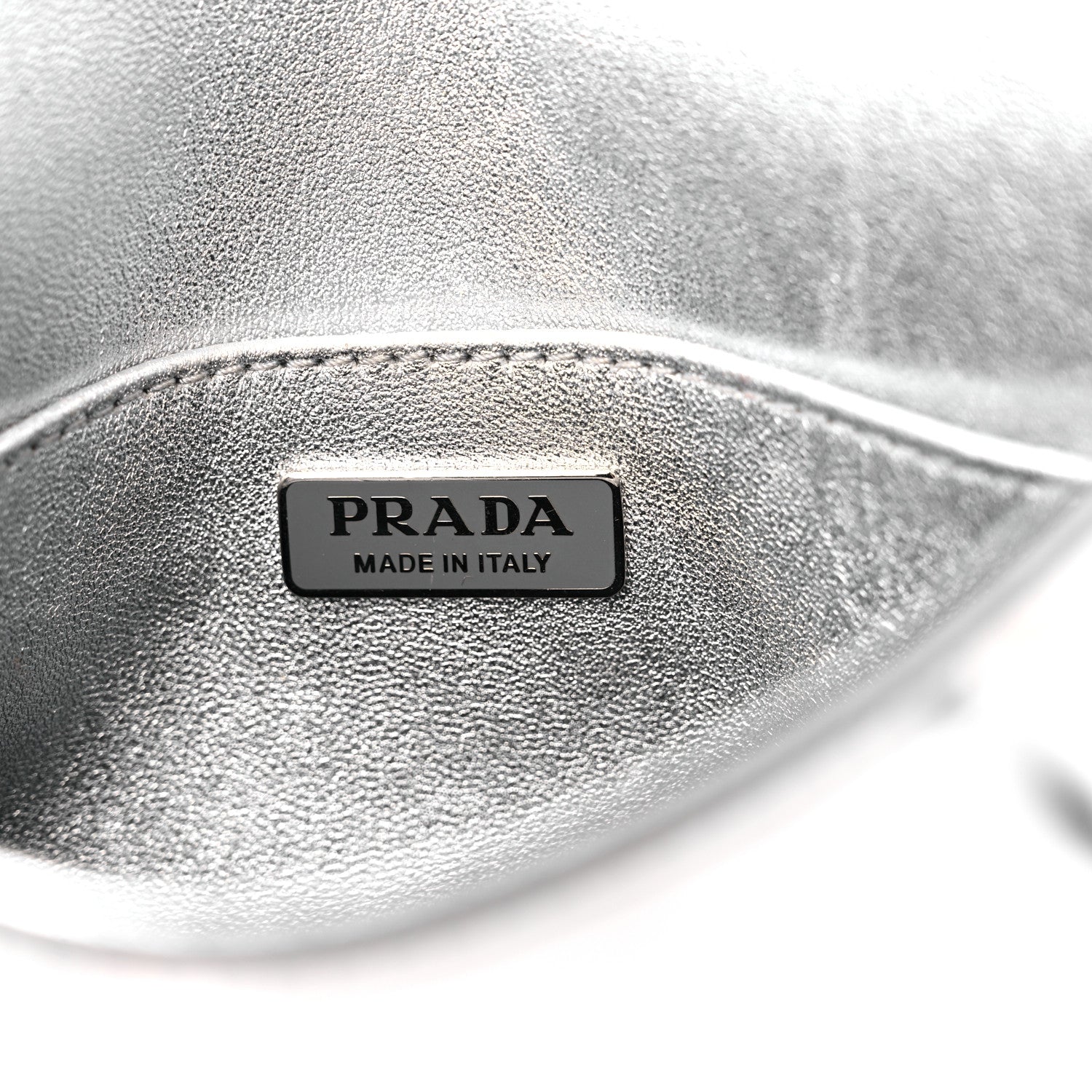 Prada Spazzolato Cleo Flap Shoulder Bag Argento 6 of 16