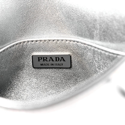 Prada Spazzolato Cleo Flap Shoulder Bag Argento 6 of 16