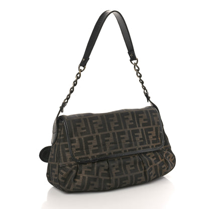 Fendi Zucca B Bis Flap Bag Tobacco Castagna 3 of 15