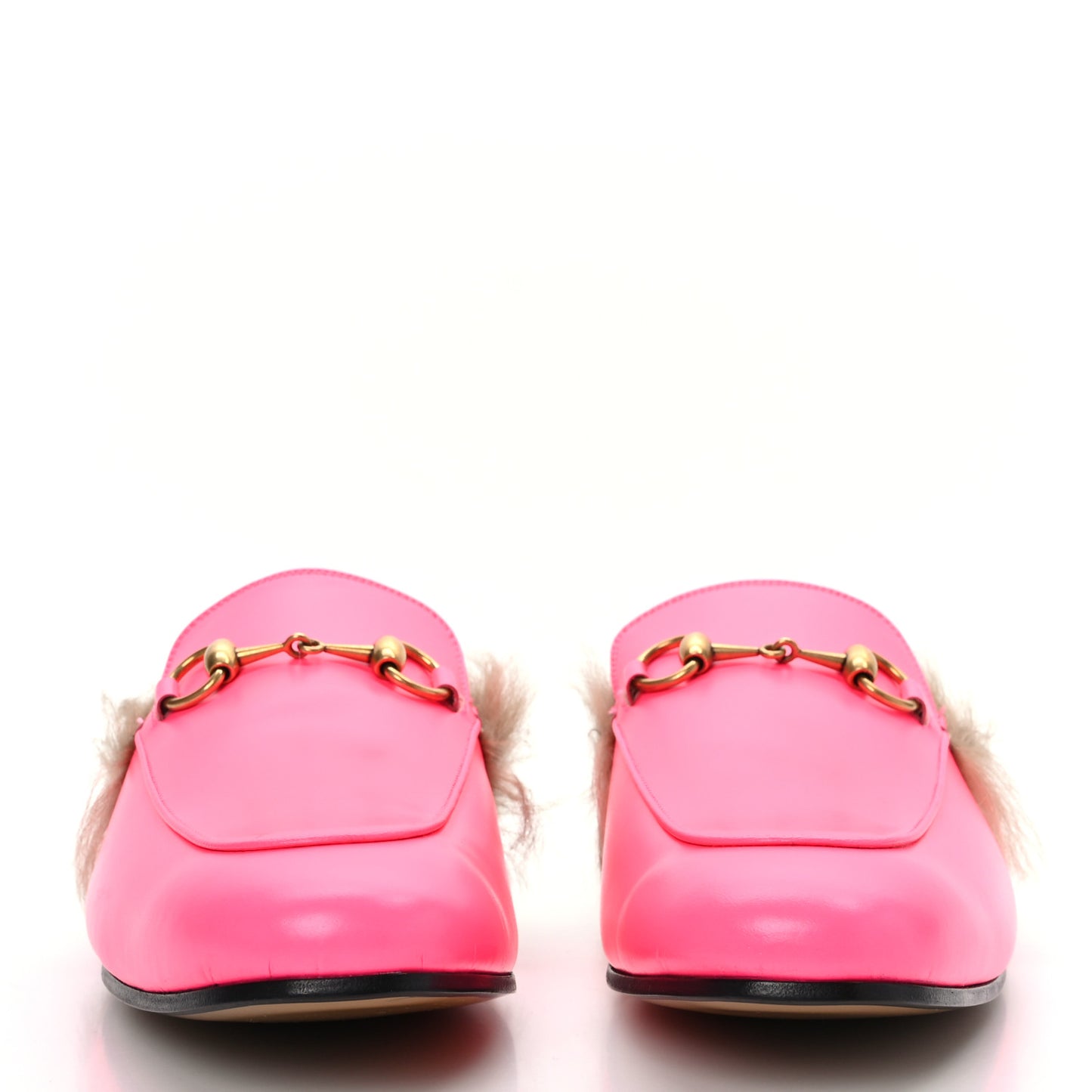 Calfskin Fur Mens Princetown Slippers 8 Fuxia Fluo Natural