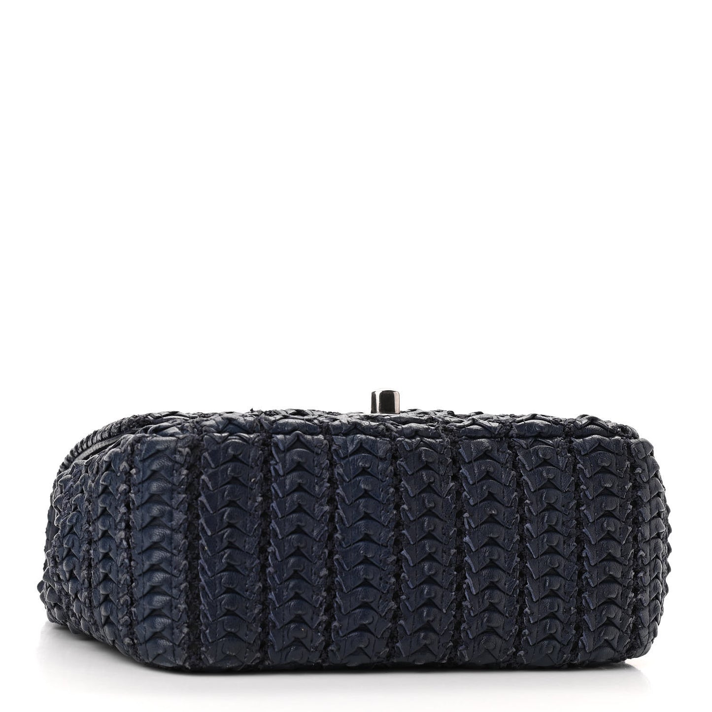 Lambskin Crochet Embroidered Small Flap Navy