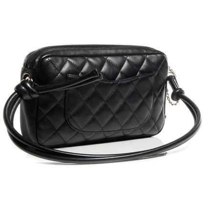 Chanel Calfskin Quilted Cambon Pochette Black White 3 of 7
