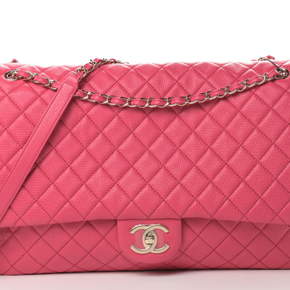 Chanel Calfskin Quilted XXL Travel Flap Bag Dark Pink 8 of 11