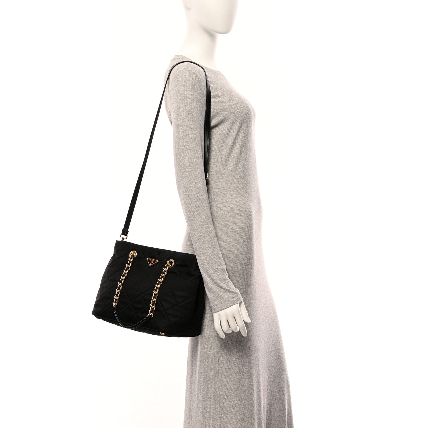 Prada Nylon Tessuto Impuntu Quilted Tote Black 2 of 10