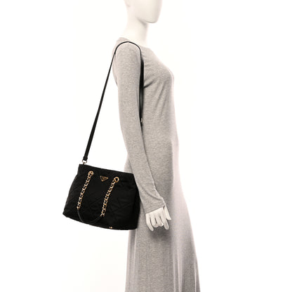 Prada Nylon Tessuto Impuntu Quilted Tote Black 2 of 10
