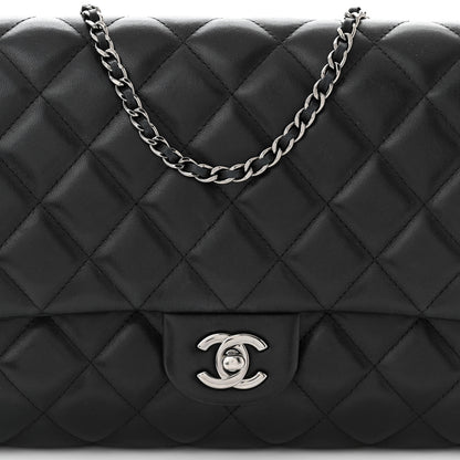 Chanel Lambskin Quilted Clutch With Chain Flap Black 8 of 11