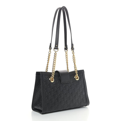 Gucci Guccissima Small Padlock Tote Black 3 of 9