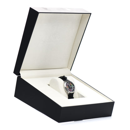 Fendi Stainless Steel Calfskin 34mm Momento Flowerland Quartz Watch Black 5 of 5