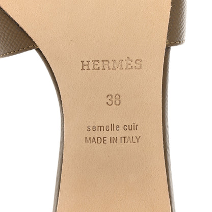 Hermes Epsom Oasis Sandals 38 Etoupe 6 of 9
