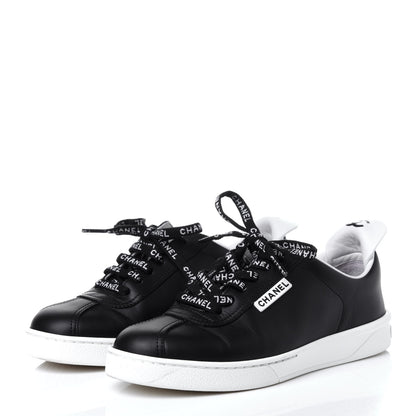 Chanel Calfskin CC Womens Sneakers 35.5 Black 3 of 10