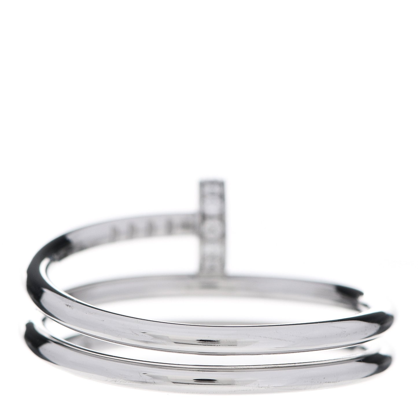 18K White Gold Diamond Double Wrap Juste Un Clou Ring 60 9