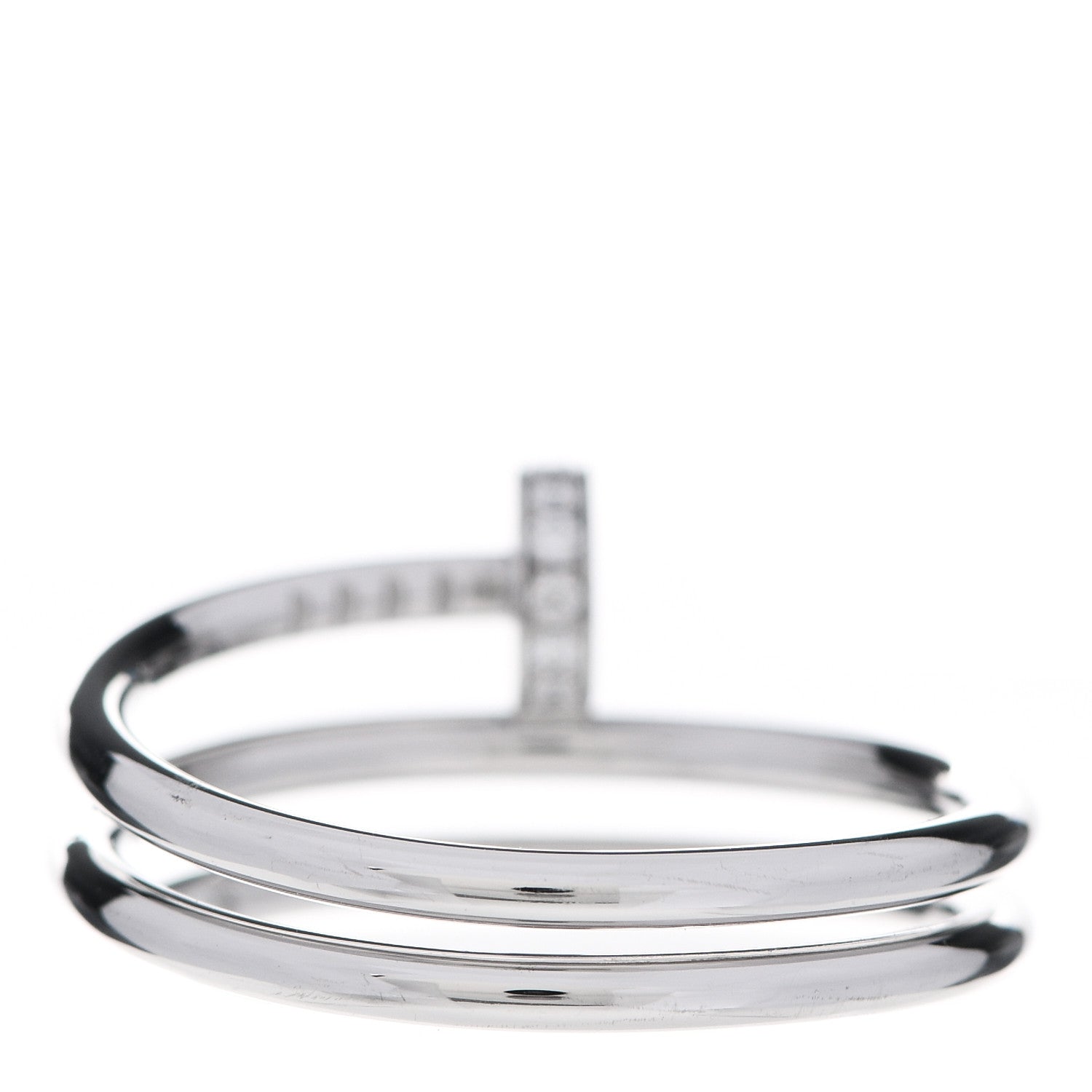 Cartier 18K White Gold Diamond Double Wrap Juste Un Clou Ring 60 9 4 of 8