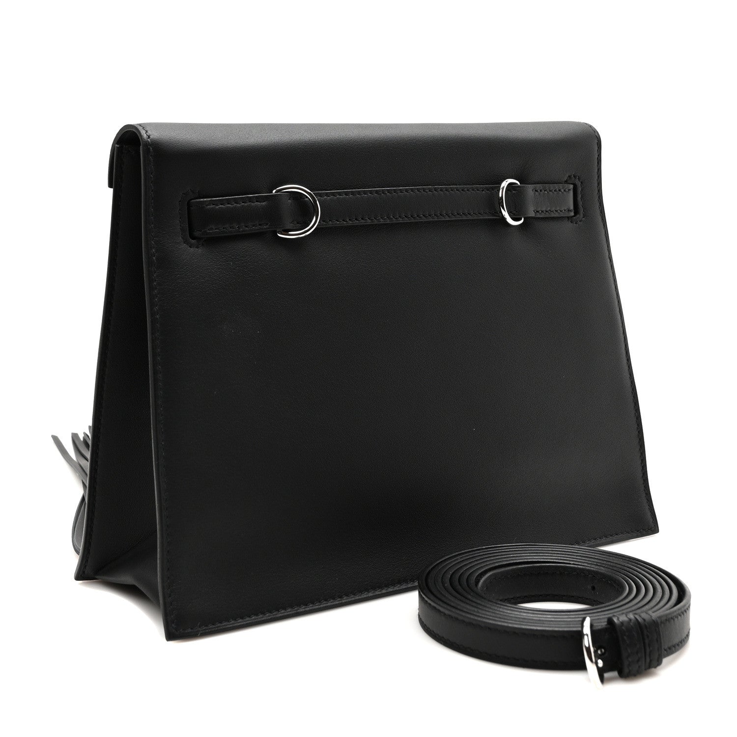 Hermes Swift Kelly Danse Anate Fringed Belt Bag Black 3 of 10