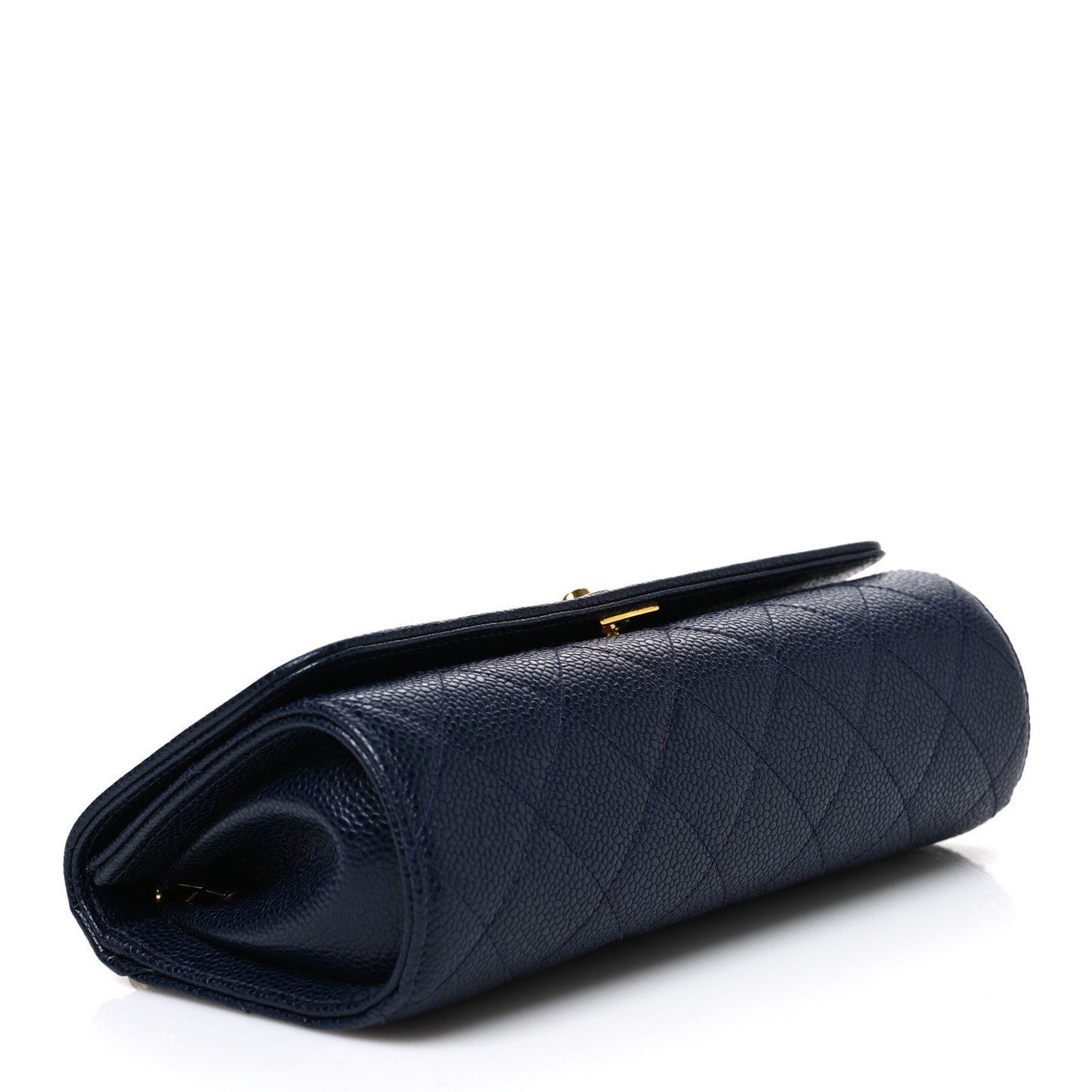 Caviar Quilted East West Flap Navy