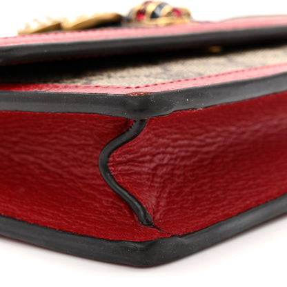 Gucci GG Supreme Monogram Web Queen Margaret Chain Wallet Red 8 of 13