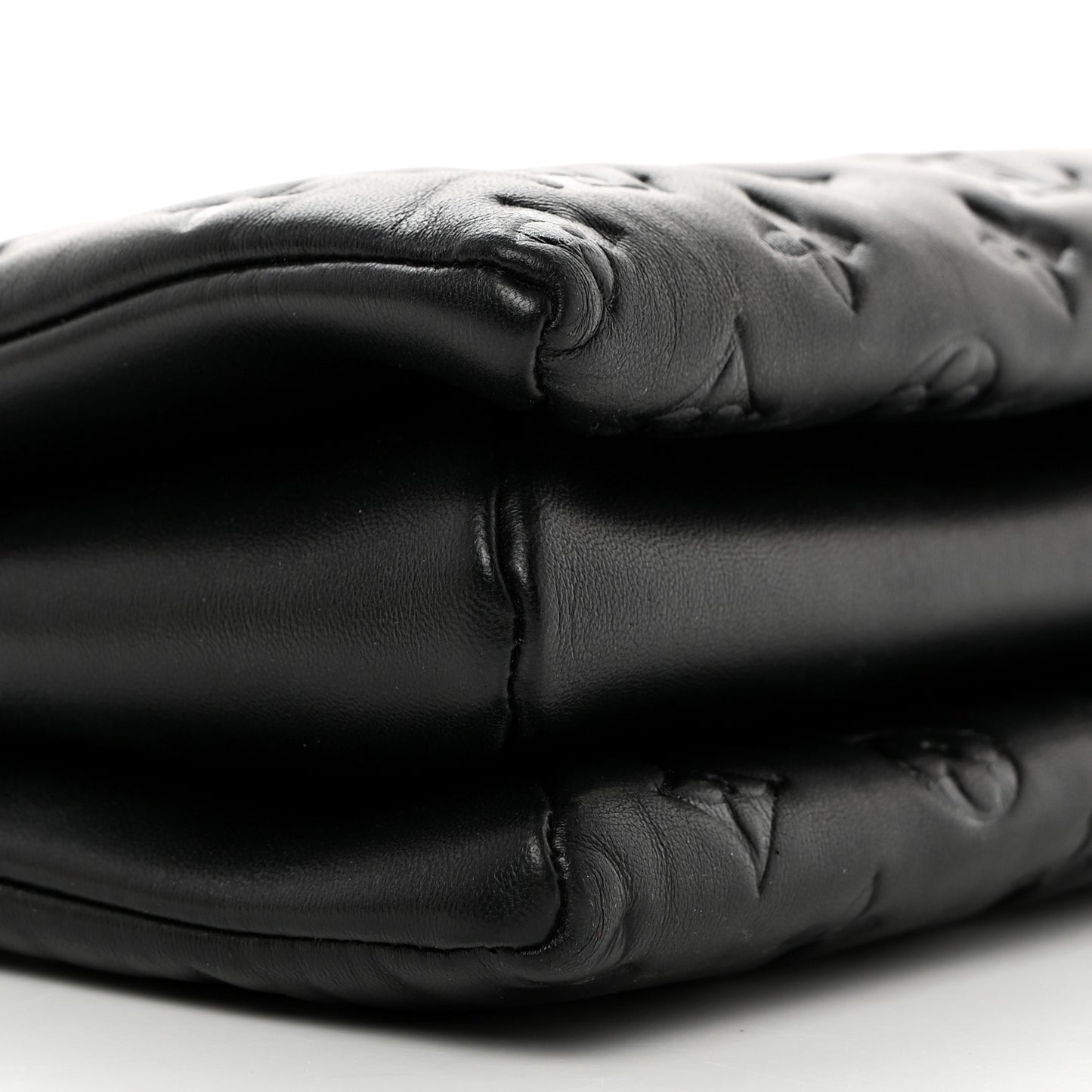 Lambskin Embossed Monogram Coussin MM Black