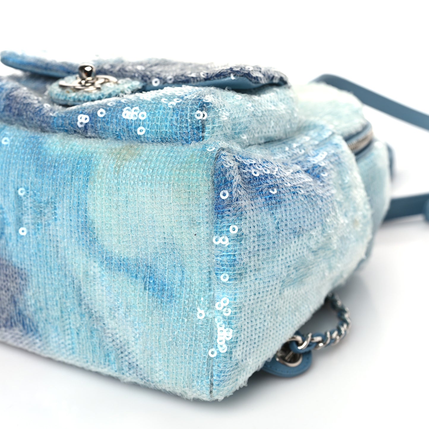 Sequin Tri-color Waterfall Backpack Light Blue