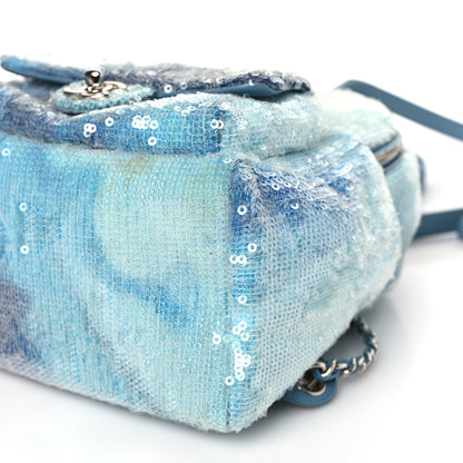 Chanel Sequin Tri-color Waterfall Backpack Light Blue 8 of 11