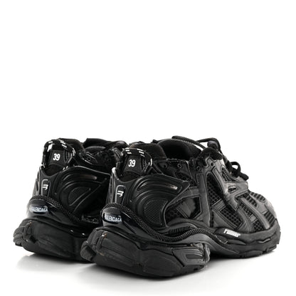 Balenciaga Mesh Rubber Monocolor Womens Runner Sneakers 39 Black 4 of 9